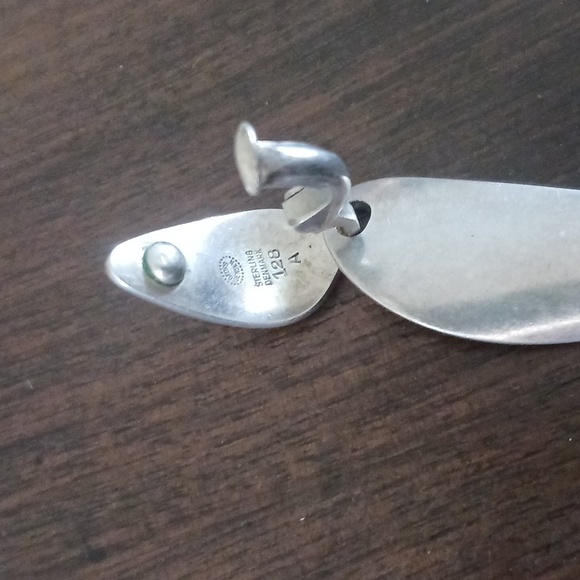 Georg Jensen, Nana Ditzel 1950s Long Drop Silver Denmark Earring leverback 128A - Picture 6 of 7